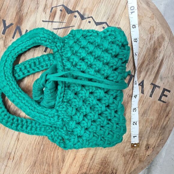 Velvet By Jenny Graham Green Crochet Knit Mini Bag - Picture 6 of 10